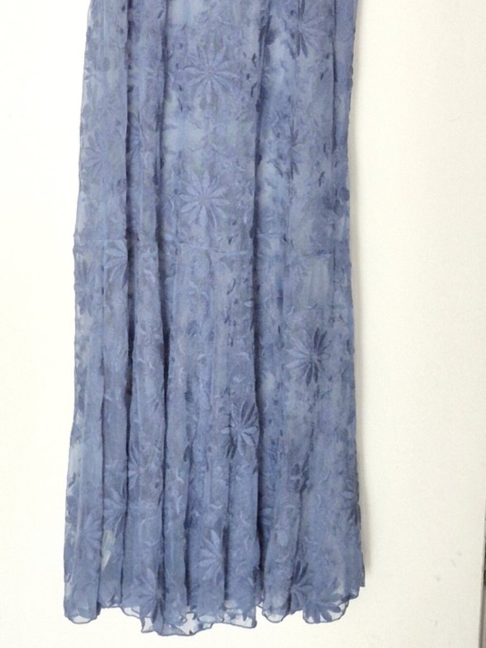 Free People Intimately Sheer Floral Lace Maxi Duster Slip Dress Blue Size M Rare - Picture 7 of 10